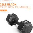 CAP Barbell Cast Iron Hex Dumbbell, 25LB 