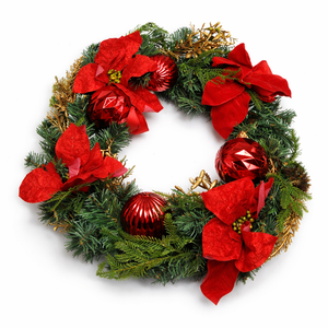 17 Inch Artificial Christmas Wreath for Front Door Decoration for Winter Outdoor Wall Home Holiday Xmas Decor