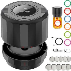 M11 Electric Mason Jar Vacuum Sealer Kit - with Wide and Regular Mouth Mason Lids, Jar Vacuum Sealer for Canning Jars, Vacuum Sealing Machine for Food Storage Black