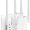 WiFi Signal Booster with 4 Directional Antennas  1200Mbps Dual Band (5GHz/2.4GHz),WiFi Extender Covers 12,880 Sq.ft, Easy Home Setup and 105-Device Support