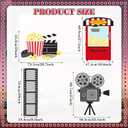Honoson 4 Pcs Large 30" Movie Night Party Decoration Cardboard Cutouts Film Popcorn Clapperboard Lifesize Stand-ups for Awards Red Carpet Birthday Photo Backdrop Props Supplies