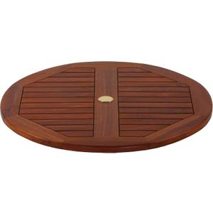 Bare Decor Indoor/Outdoor Solid Teak Wood Spinning Lazy Susan, Extra Large 32" Round