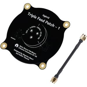 5.8GHz FPV Triple Feed Patch Antenna, RCmall 9.4dBi High Accuracy SMA Male to SMA Male Cable Adapter, Directional Circularly Polarized Antenna for FPV Racing Drone