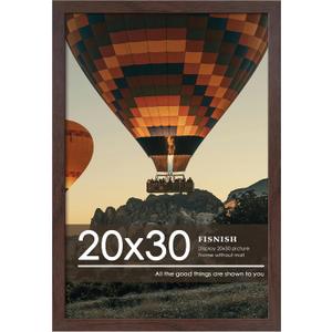 20x30 Picture Frame, Walnut Woodgrain Poster Frame, Wall Mount