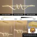 Modern Chandelier, Dimmable LED Pendant Light, Ring Chandelier for Living Room, Dining Room, Kitchen, Bedroom, 39IN