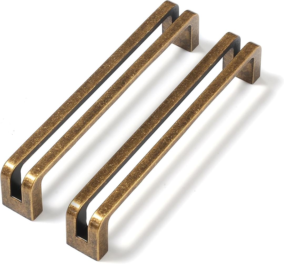 Antique Brass zinc Alloy Cabinet pulls,Vintage Retro 5 Inch 128mm Hole Center Cabinet Handles for Drawer,Cupboard, Wardrobe,Dresser - 6 Pack