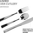 Plastic Cutlery Silverware Extra Heavyweight Disposable Flatware, Full Size Cutlery Combo, Polished Silver, 80 Forks, 40 Spoons, 40 Knifes, Value Pack 160 Count