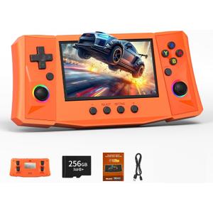 RegiisJoy R50 Ultra 50000 in 1 Handheld Game Console, 4.5 Inch IPS Screen Retro Gaming Consoles Main Emulators, Portable Mini Pocket Arcade 4000mAh Battery,256G TF Card, Linux System (Orange)