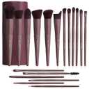 BS-MALL Makeup Brush Set 18 Pcs Premium Synthetic Foundation Powder Concealers Eye shadows Blush Makeup Brushes with black case (D-Brown)