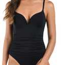 La Blanca Women's Swimsuit V-Wire Lingerie Tumnmy Control One Piece (10)