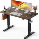 FEZIBO Standing Desk 48 × 24 Inch Electric Height Adjustable, Black Walnut, 48x24