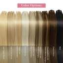 REECHO Clip in Hair Extensions, Hair Extensions Thick Long Lace Weft Lightweight Synthetic Hairpieces for Women (24 Inch-240 Gram(Pack of 5), Dark Brown with Highlights)