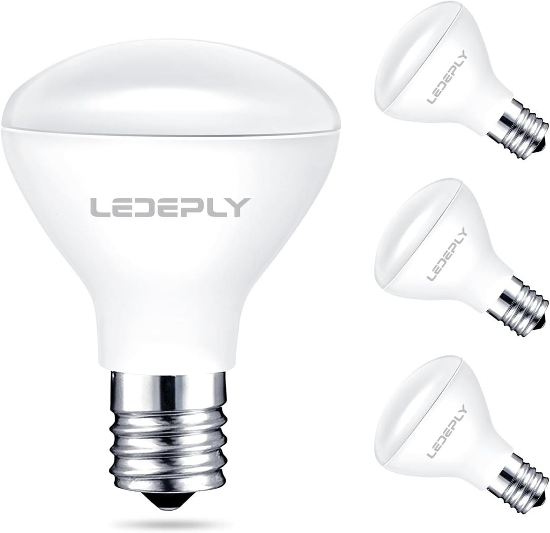 LEDEPLY R14 LED Bulb, 4W=40W, Dimmable, E17 Base, Mini LED Reflector Floodlight Bulb, 400 Lumens, 2700K Warm White, 4 Pack