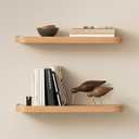 Kazai.® 23.6 inches Floating Shelves for Wall 'Toke' | Set of 2 Small Mounted Wooden Shelf Units | Modern Wall Decor & Storage for Living Room, Bathroom, Kitchen, Bedroom & More | Walnut