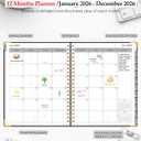 2026 Planner, Weekly and Monthly Calendar Planner from January 2026 - December 2026, 5.75" x 8.38" Hardcover Leather Hourly Appointment Book with Tabs, A5 Spiral Daily Planners for College School Work Home, Black
