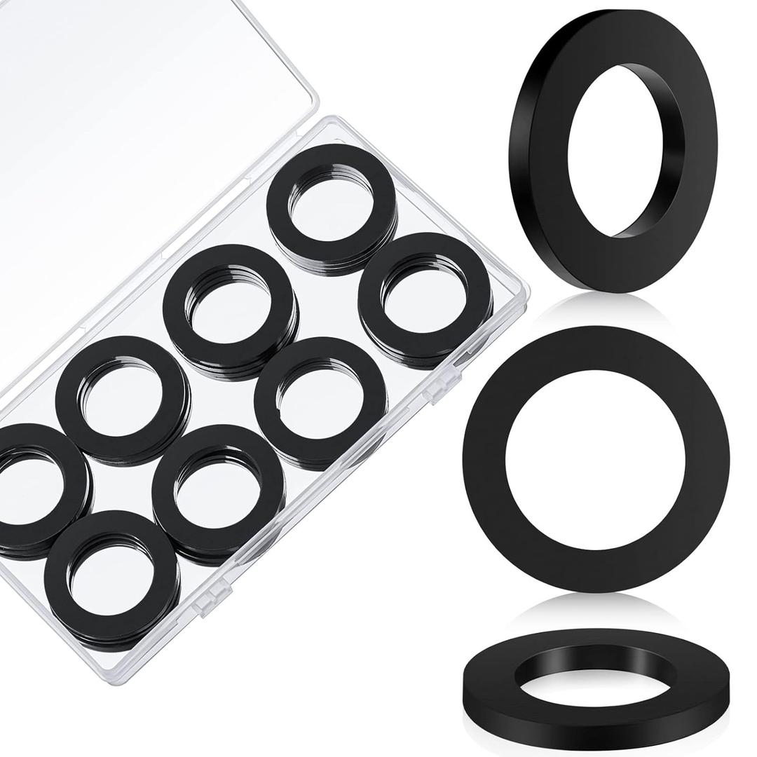 Pangda 30 Pcs Oil Resistant Rubber Washers 1-1/2" OD x 1" ID x 1/8" Thickness Industrial Flat Rubber Spacer Flat Black Washers Grommets for Bolts Spacers Vibration Suppression