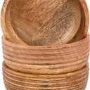 NIRMAN Mango Wood SNACK BOWL Durable Wooden Bowls for Individual Servings, Appetizers & Condiments Everyday Use (Set of 4) (5" X 5" X 2")