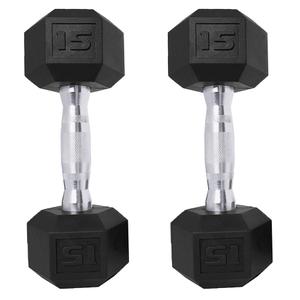Saorzon Dumbbells Set of 2 , 15 LBs, Exercise Fitness Dumbbell for Home Gym Free Weights Hand Hex Dumb Bells