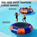 Inflatable Water Trampoline, 10FT Floating Platform for Lakes, Ponds, and Pools with Rope Ladder & Electric Pump for Quick Setup, Great for Kids & Adults