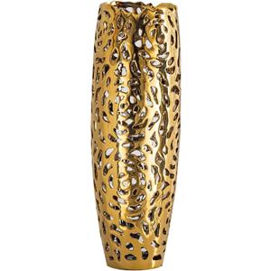 Modern Coral Openwork Ceramic Vase, 16 inch Floor vase for Home dcor, Gold Tall vase for Living Room. Pampas Grass Flower Vases for Bathroom Decor Bedroom Decor
