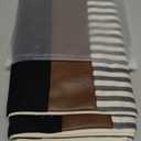 Set of 2 Farmhouse Decor Stripe Patchwork Black Linen Throw Pillow Covers,Modern Tan Faux Leather Accent Pillow Covers 18x18 inch, Grey Stripe