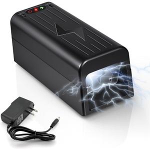 Electric Mouse Traps Zapper, High Voltage Instantly Kills No-Touch Electronic Rat Traps Indoor for Home, Living Rooms, Kitchens, Garages, Reusable Mice Trap Zapper for Rodent Chipmunks (1, Black)