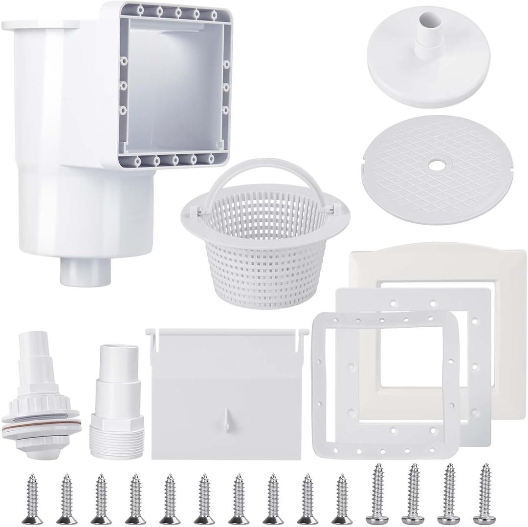 SP1091LX Above Ground Pool Skimmer, Thru-Wall Skimmer, Above Ground Pool Skimmer (with Accessories), Opening Width 6 Inches Compatible with Hayward Pool Skimmer Accessories Kit