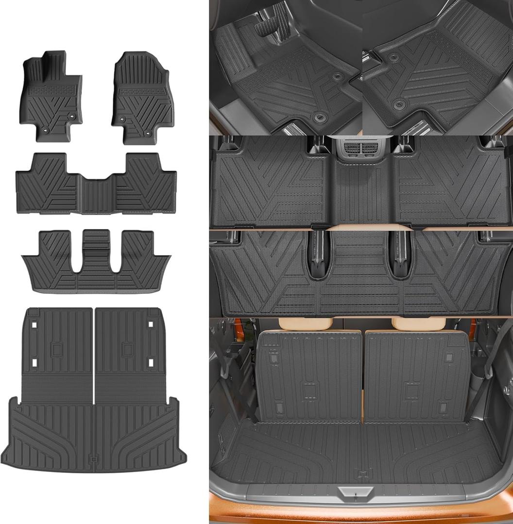 Floor Mats Compatible with 2024 2025 2026 Lexus TX350 TX500h TX550h+ 6&7 Seats Cargo Mat Trunk Liner Back Seat Cover All Weather TX Accessories (Floor Mats+Trunk Mat with Backrest Mat)