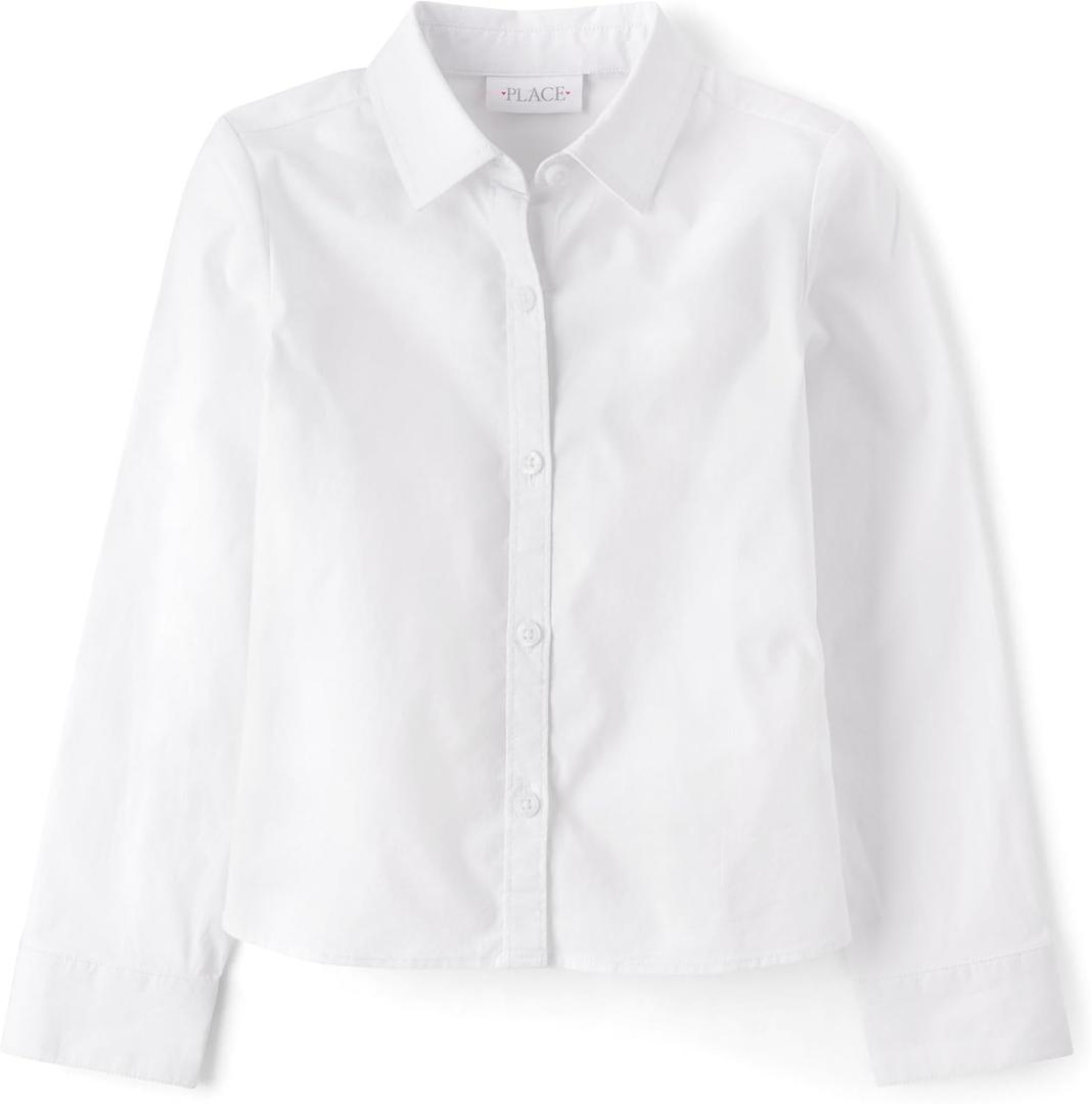 The Children's Place Girls Long Sleeve Button Down Shirt (Medium)