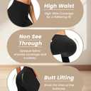 NexiEpoch 4 Pack Leggings for Women - High Waisted Tummy Control Soft Black Capri Yoga Pants with Pockets for Workout (Black, M)