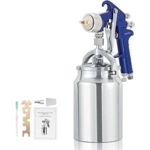 34 Ounce Siphon Feed Spray Gun with 2.0 mm Copper Nozzle, Professional HVLP Air Paint Sprayer for Automotive Refinishing, Furniture Spraying and Heavy-Duty Coatings