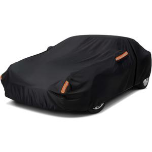 NEVERLAND Car Cover Waterproof All Weather for Automobiles, Outdoor Sedan Full Cover Heavy Duty Protection Snow Anti-UV Windproof for BMW/Mercedes-Benz/Audi/Honda/Toyota (Size:208''L x 78''W x 59''H)