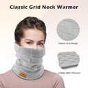 Adults Knit Thermal Neck Warmer Gaiter | Windproof Fleece-Lined Face Mask | Unisex Winter Scarf for Work & Ski Gear