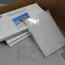 5 Pack 5x7 Magnetic Acrylic Picture Frame, Clear Double Sided Frame with Base, Frameless Floating Lucite Photo Frame Stands on Desk Table Horizontally or Vertically