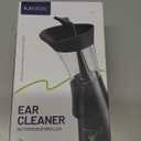 Upgraded Manual Ear Wax Removal Kit, 2-in-1 Water Tank Ear Irrigation Flushing System - Ergonomic Effort-Saving Button, One-Hand Operation, Soft Silicone Tips, Safe & Comfortable for Home Use (Dark Black)