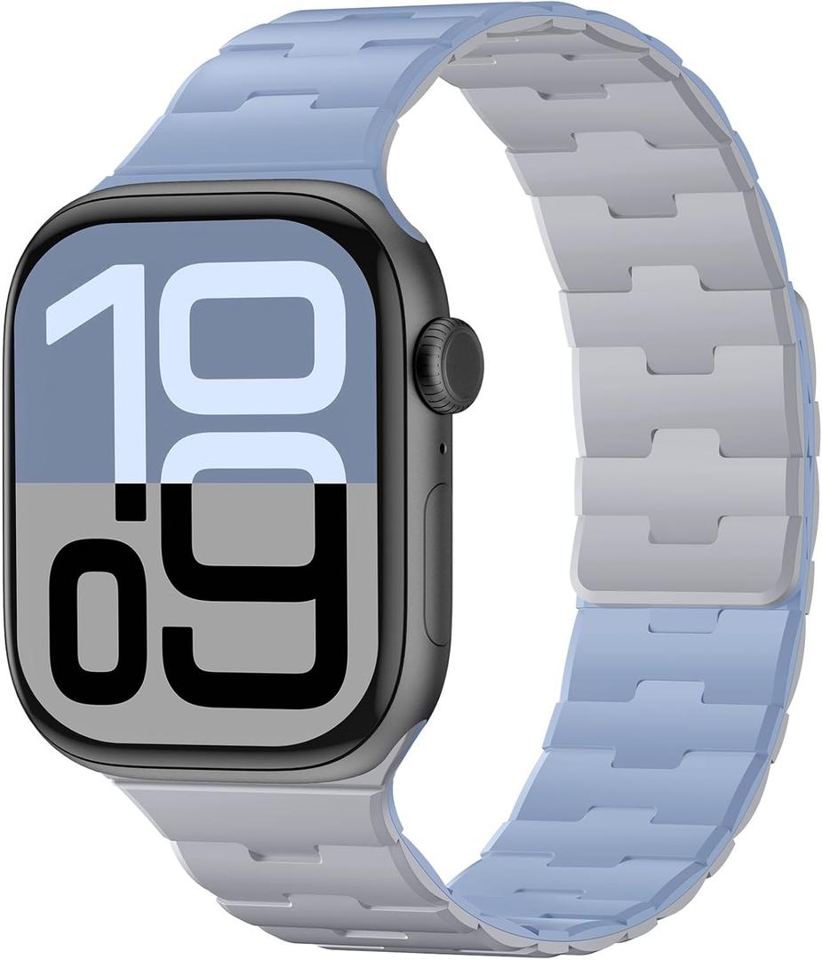 Bandletic Dual Sided Wear Magnetic Silicone Bands Compatible with Apple Watch SE Band 44mm 45mm 46mm 49mm 42mm(Series 3 2 1) Men Women, Sport Straps for iWatch Series 11 10 9 8 7 6 5 4 SE Ultra 3 2 1