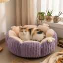 Cat Cave Bed for Indoor Cats - Calming Plush Cat Bed, Washable Anti-Slip Cat Nest, Cozy Kitten Bed 18 Inch for Cats up to 15 lbs