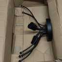 Luvkczc Semi Flush Mount Ceiling Light, Modern Glass Ceiling Light Fixture, Vintage Black Lighting for Kitchen Entryway Hallway Bathroom Bedroom Foyer, 3 Light E12 Socket