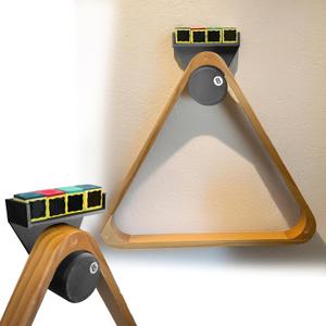 Pool Rack Wall Mount, Pool Triangle Holder for Pool Chalk and Triangle Rack, Billiard Table Pool Rack Chalk Holder Accessory (No chalk included)