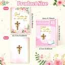 2 x Xqumoi A5 Floral Cross Pink Religious Hardcover Spiral Notebook with Bible Tabs - Flowers Christian Bible Verse Ruled Hardbound Journal Book Labels Index Christmas Gift Sunday School Office Supplies