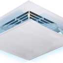 Liveinu Canvas Air Deflector Adjustable Reusable Heat and Air Deflector for Drop Ceiling Vents RV, Home HVAC, AC and Ceiling Registers Air Conditioner Deflector White 23"x23" Inch