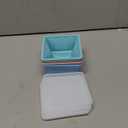 Silicone Freezer Tray for Soup Ice Cubes: 2-Cup Freezing Trays with Lid for Meal Prep - 4-Pack Silicon Soup Portion Freeze Tray Make Stock Souped Ice Cube (Green+Blue+Aqua+Pink)