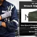 BULL TOOLS Tool Roll Organizer with 11 Pockets for Wrenches, Metric & SAE Durable Cotton Duck Canvas, Roll-Up Tool Pouch for Mechanics, DIYers, & Electricians (Tools Not Included) (Green)