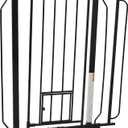 Carlson 36" Extra Tall Walk Through Dog Gate for Doorways & Bottom of Stairs, Metal Pet Gate with Small Pet Door, Expands 29.536.5, Black