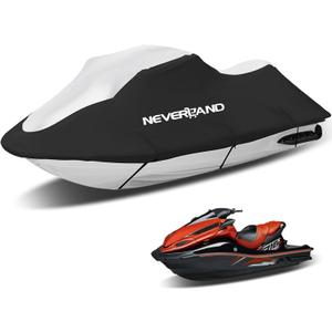 NEVERLAND Jet Ski Cover Suitable for 2 3 Seater Jetski Covers Heavy Duty Waterproof 210D with 2 Air Vent Marine Grade UV Resistant Compatible with Yamaha Sea-Doo Lengths 120'' to 135"
