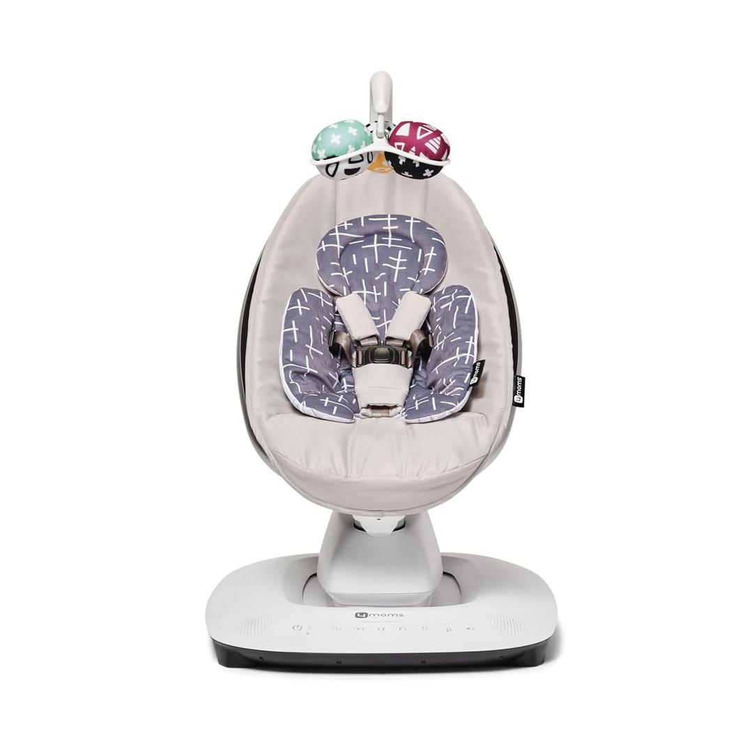 4moms MamaRoo Multi-Motion Baby Swing in Classic Grey with Plush Infant Insert, Dark Grey
