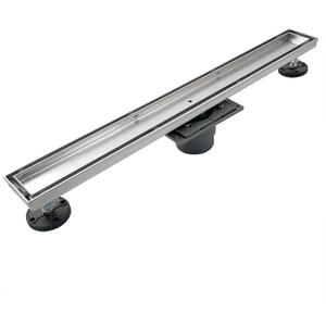 Neodrain 48-Inch Linear Shower Drain with Tile Insert Grate, Professional Brushed 304 Stainless Steel Rectangle Shower Floor Drain Manufacturer, Floor Shower Drain with Shower Drain Base (Brushed With Base)