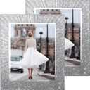 8x10 Picture Frame Glass 2 Pack, Sparkly Glitter Photo Frame 8 x 10 Mirror Crystal Wedding Gift Wall and Tabletop Display