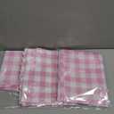 NatNarr 3 Pack Pink Gingham Tablecloths, 54 X 108Inch Scalloped Pink and White Checkered Table Cloth, Disposable Party Table Covers for Wedding Picnic Birthday Baby Bridal Shower Anniversay