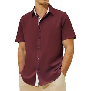 JEKAOYI Men's Button Down Dress Shirts Short Sleeve Casual Shirts Wrinkle Free Business Shirt Stain Sheild, S JEKAOYI Men's Button Down Dress Shirts Short Sleeve Casual Shirts Wrinkle Free Business Shirt Stain Sheild, S